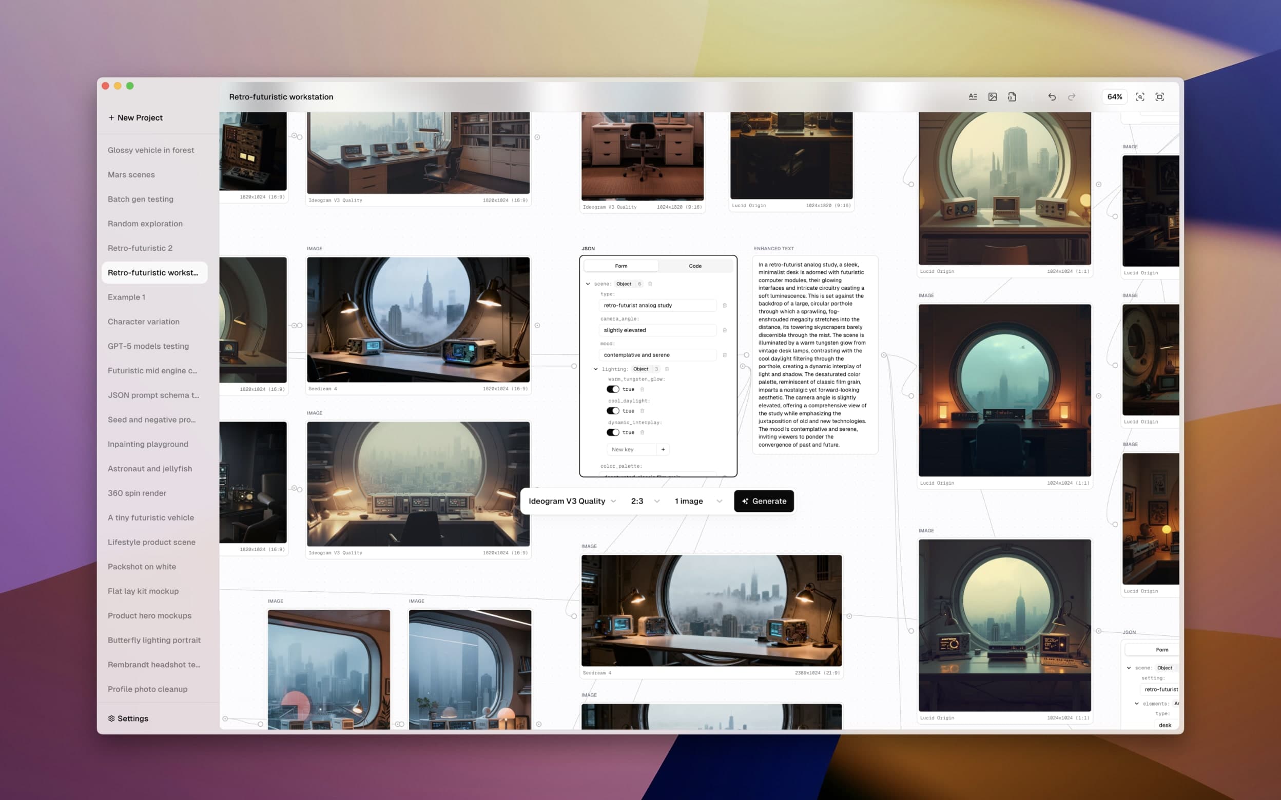 Nodejourney interface with multiple AI provider options