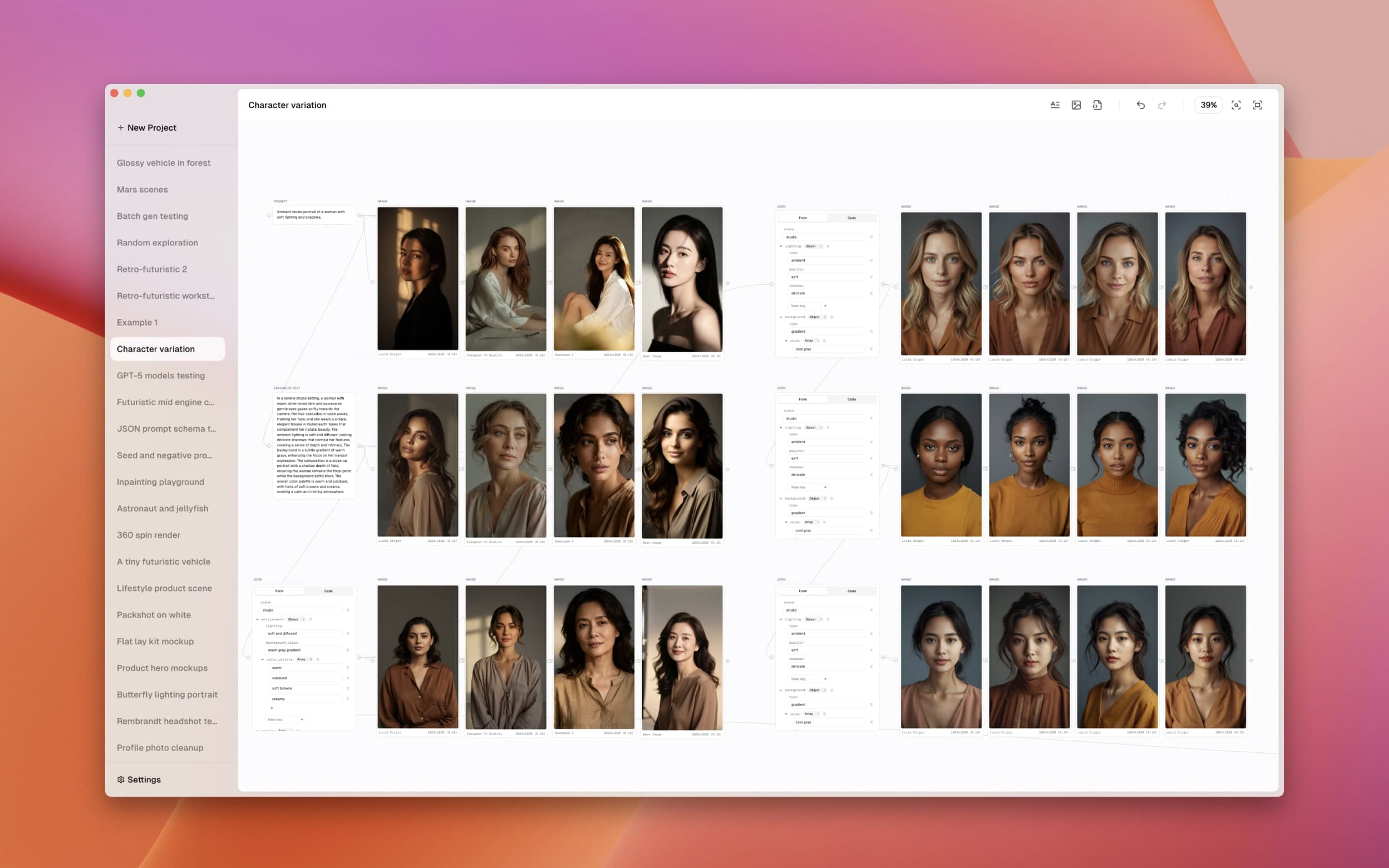 Nodejourney project with exported image results